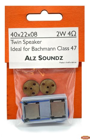 Alz Soundz 40mm x 22mm x 8mm Twin Speaker (Designed to fit Bachmann Class 47)