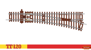 Hornby TT8009 TT Gauge Right Hand Point 166mm 15° 631mm